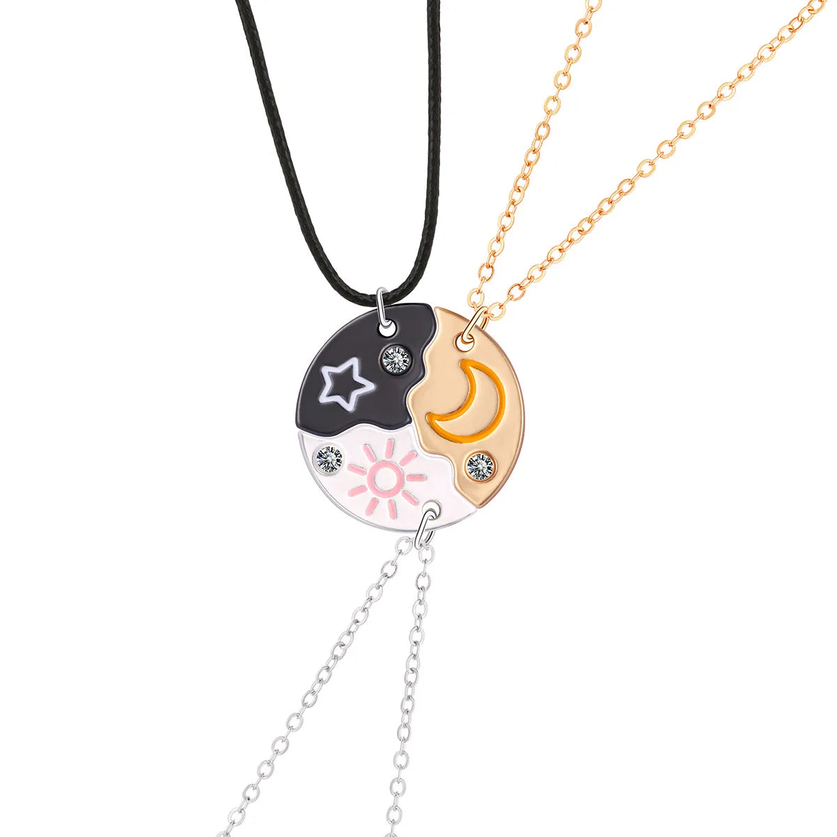 Friendship Necklace 🌙⭐ — Sun, Moon & Star Connection