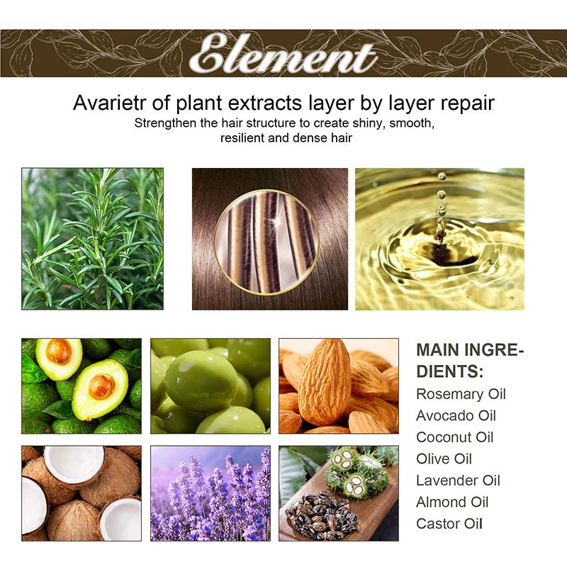 1/2/3pcs Natural Moisturizing Hair Growth Oil