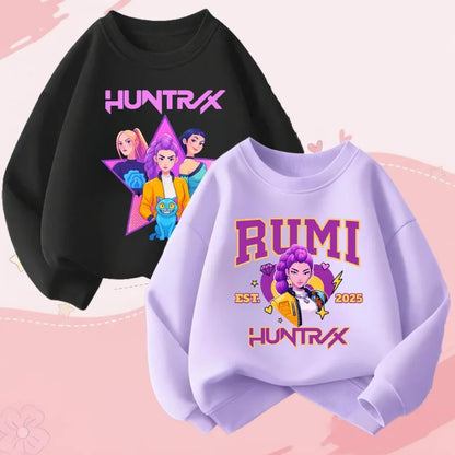 Girl's New K Pop Cartoon Printed Casual Hoodies