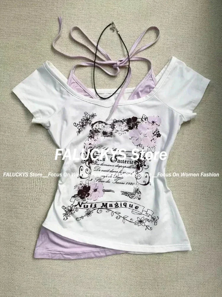 Y2K Retro Street Print T-shirt