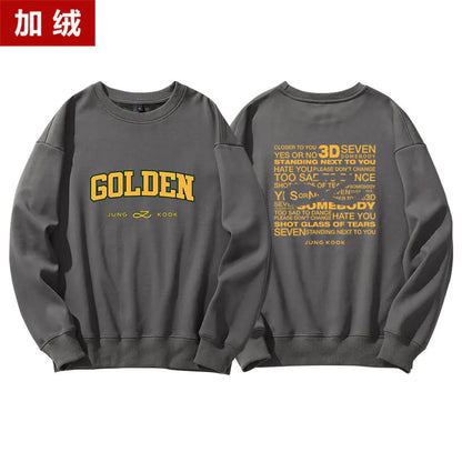 Jungkook Golden Album Hoodie - Fleece Pullover Top