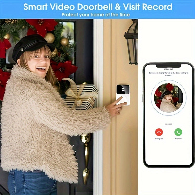 65° HD Wireless Video Doorbell Camera with Two-Way Talk, Night Vision