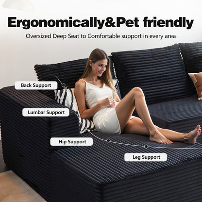 Oversized L Shaped Couch With Chaise  No Assembly Required