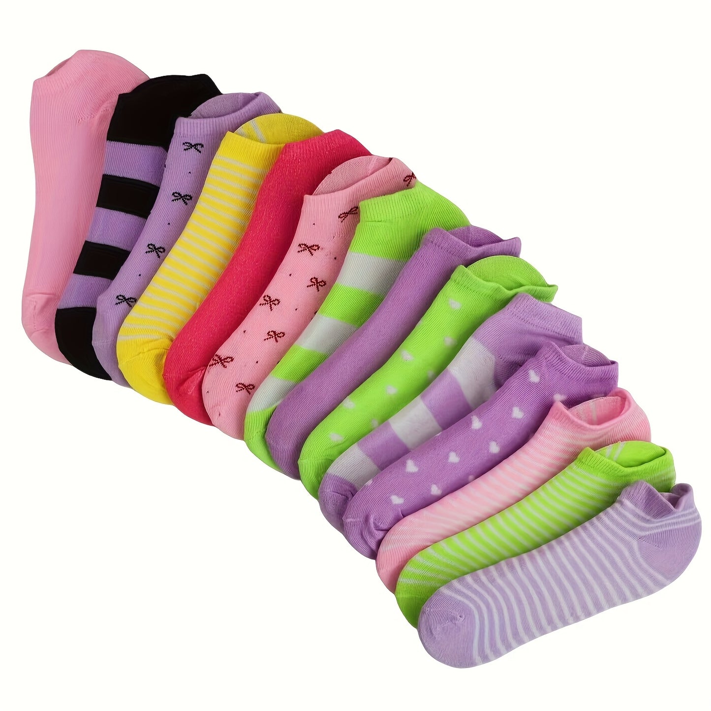 5/10/20 Breathable Women’s Colorful Heart Print Ankle Socks