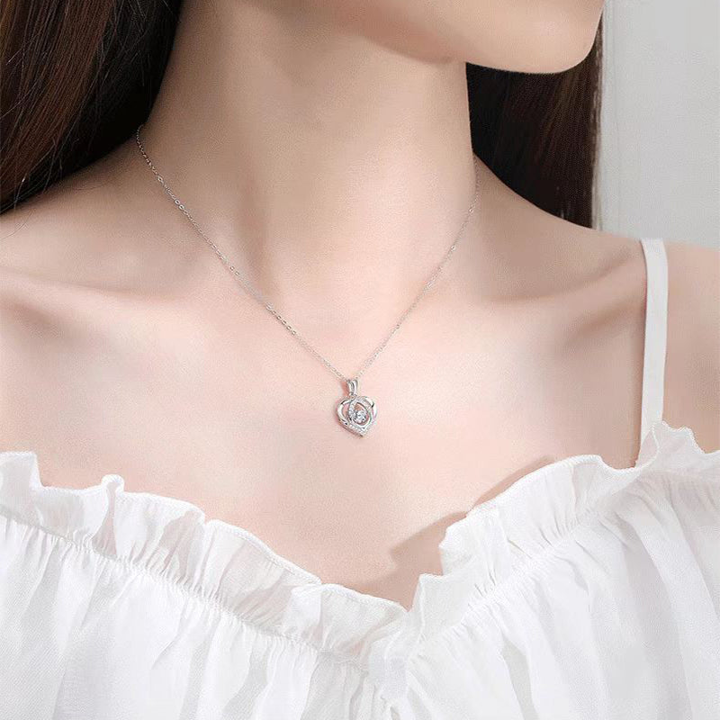 S925 Beating Heart-shaped Valentine's Day Necklace