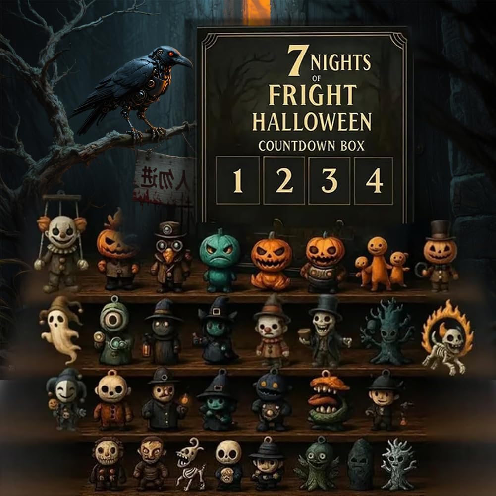 31 Nights of Fright Halloween Countdown Box with Figurines