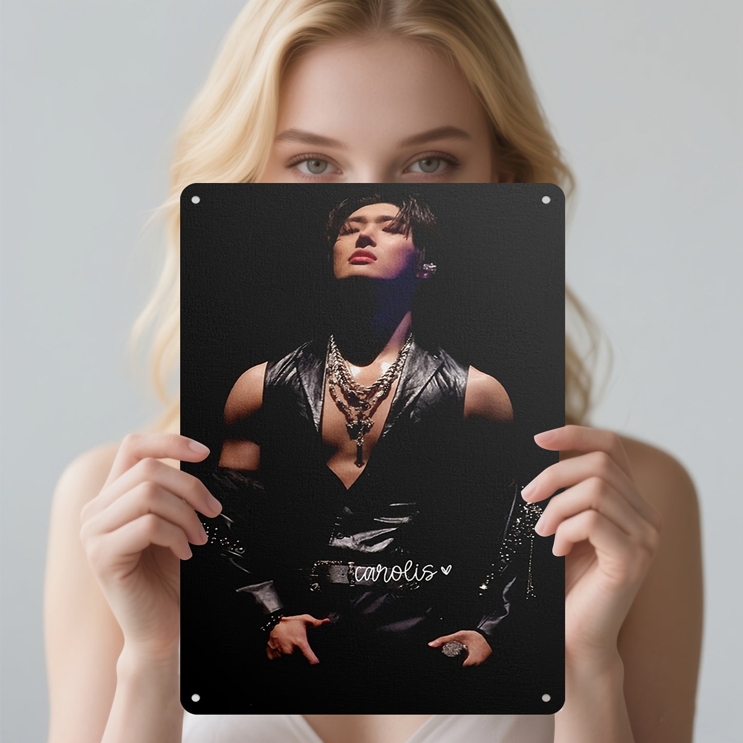 2D Flat - 1pc Mingi ATEEZ Poster - Elegant Portrait with Chains