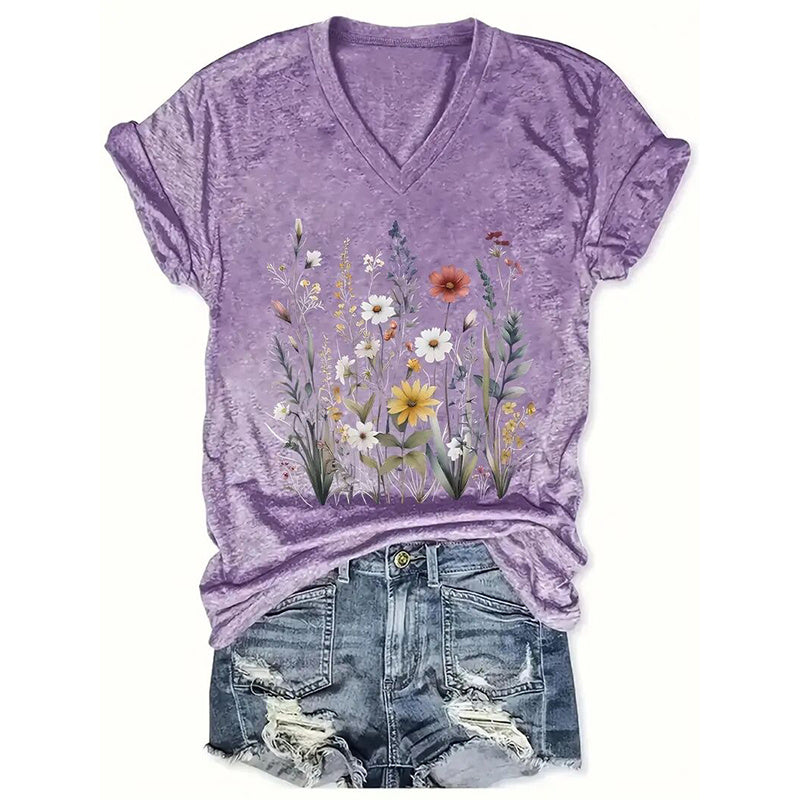 Women's Vintage Floral Boho T-shirt