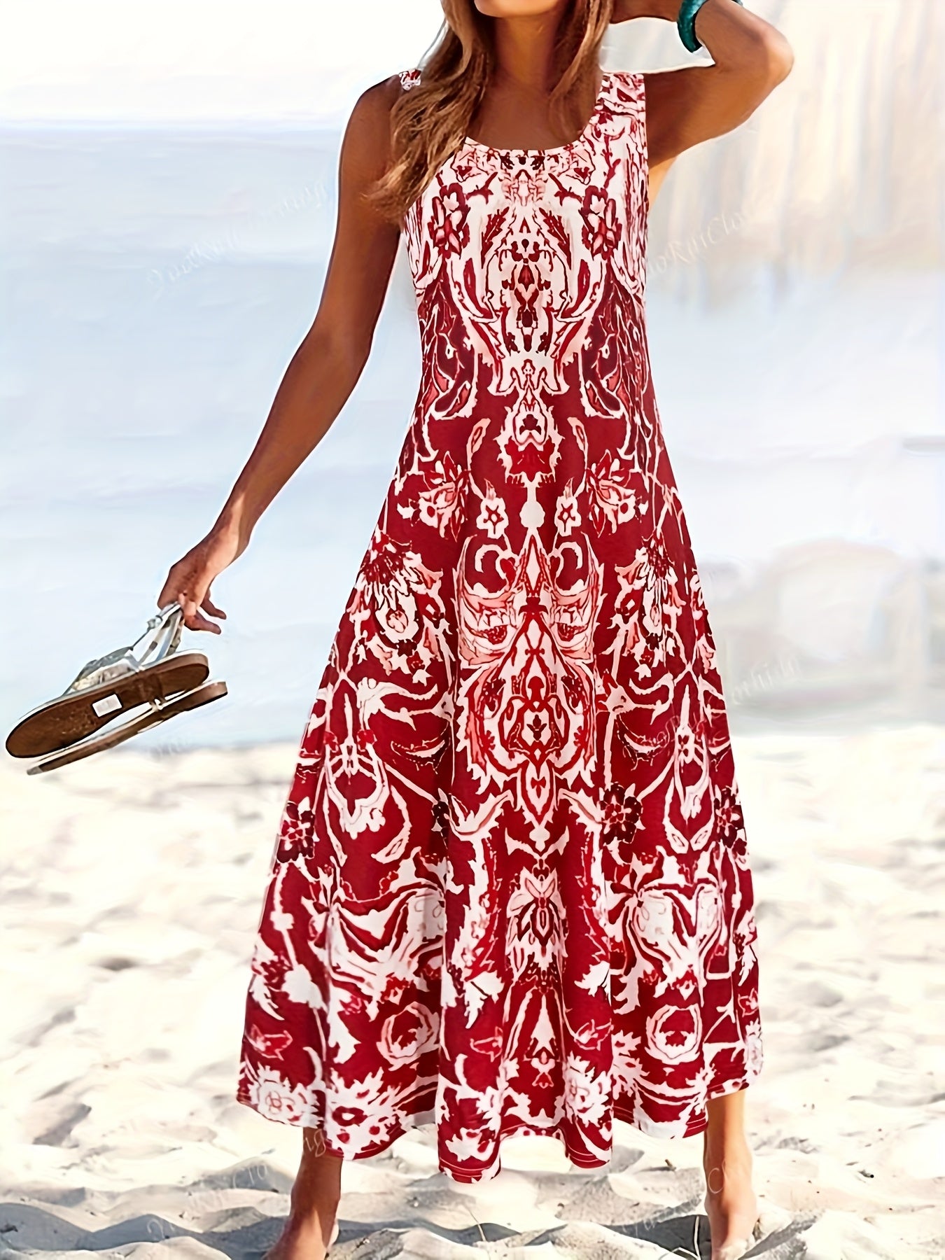 Women's Plus Size Black and White Floral Dress