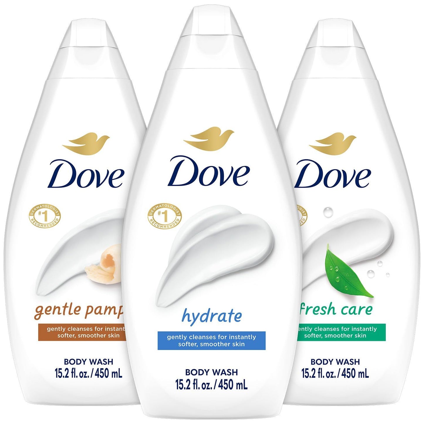 Dove Body Wash 3ct Mix 450 ML 15.2 Fl oz Each