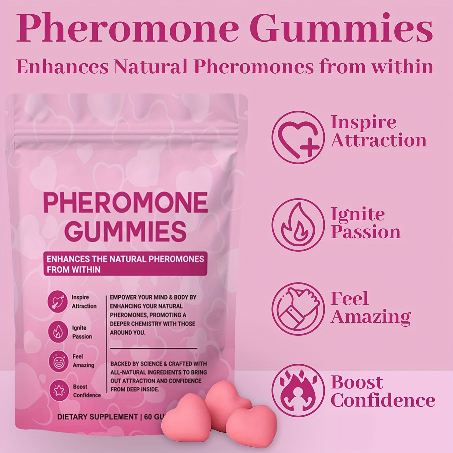 Women's Pheromone Gummies - Attraction & Confidence Booster