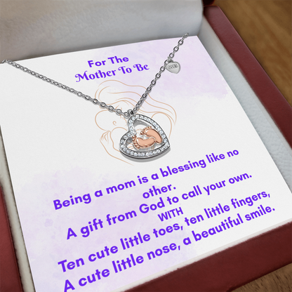 Baby Feet Heart Necklace