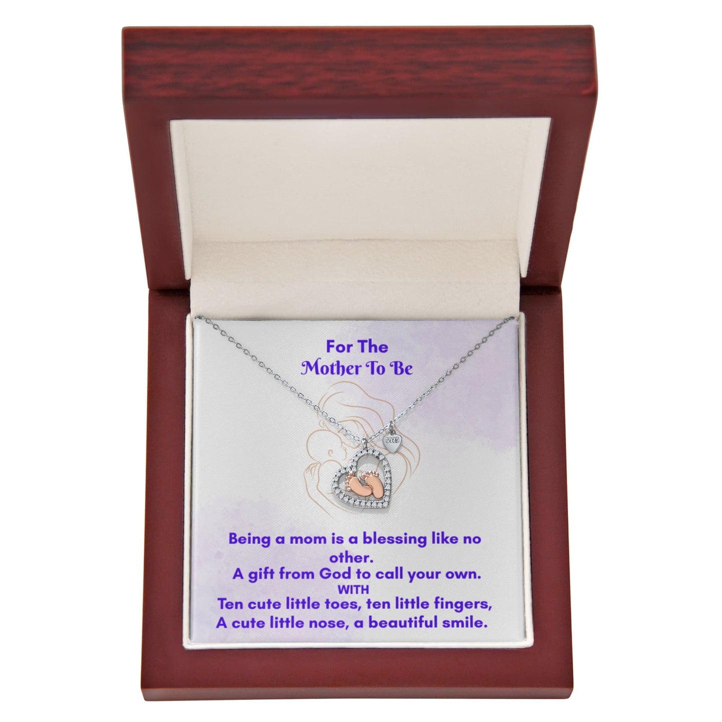 Baby Feet Heart Necklace