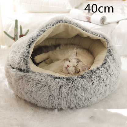 2 In 1 Dog And Cat Round Plush Winter