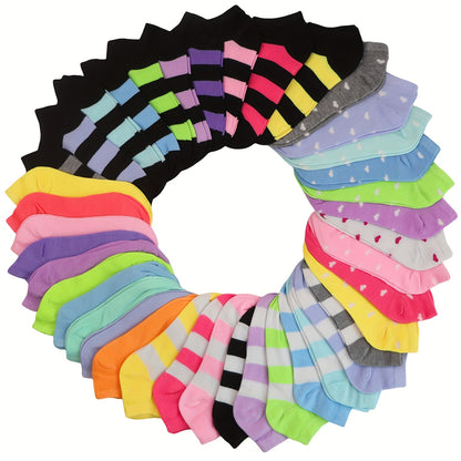 5/10/20 Breathable Women’s Colorful Heart Print Ankle Socks