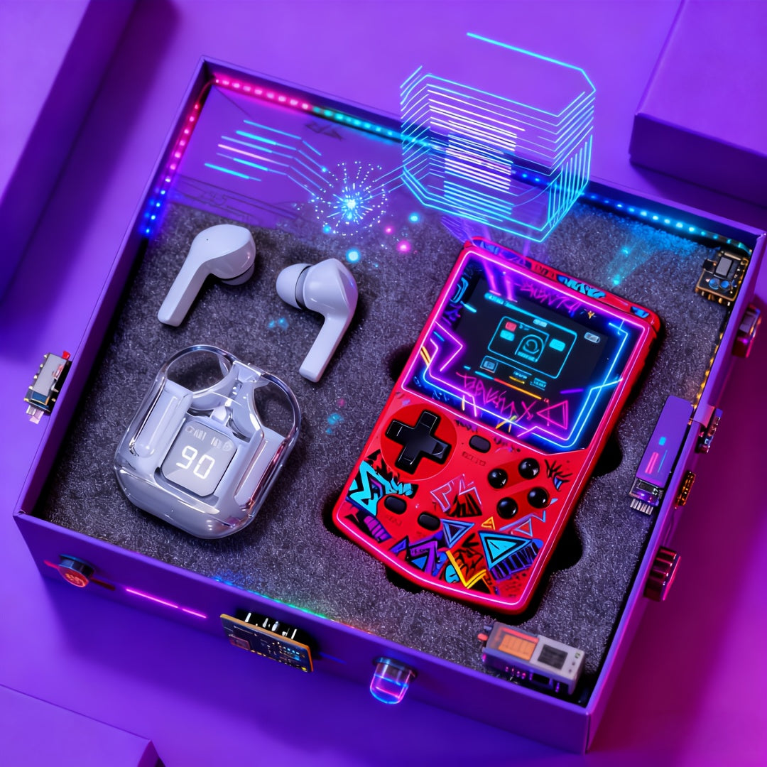 2pcs Game Console And Headphones Trendy Combination