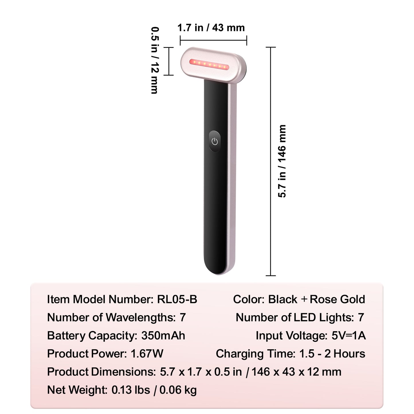 3 in 1 Portable LED Beauty Wand For Face & Neck
