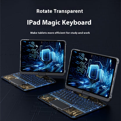 360 Swivel Keyboard Clear Case For I Pad with Pen Slot