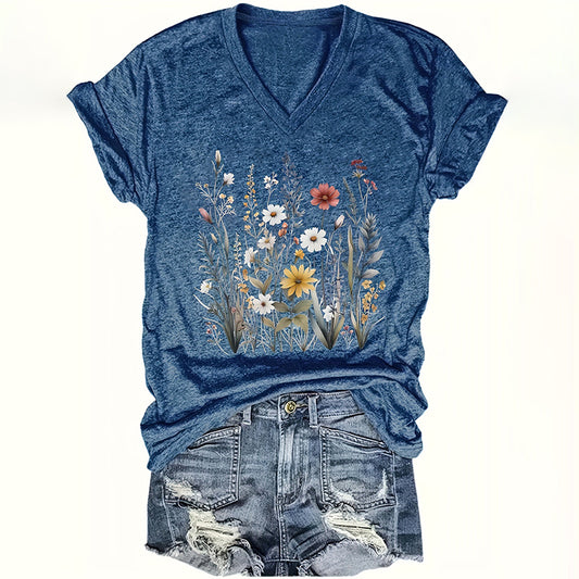 Women's Vintage Floral Boho T-shirt