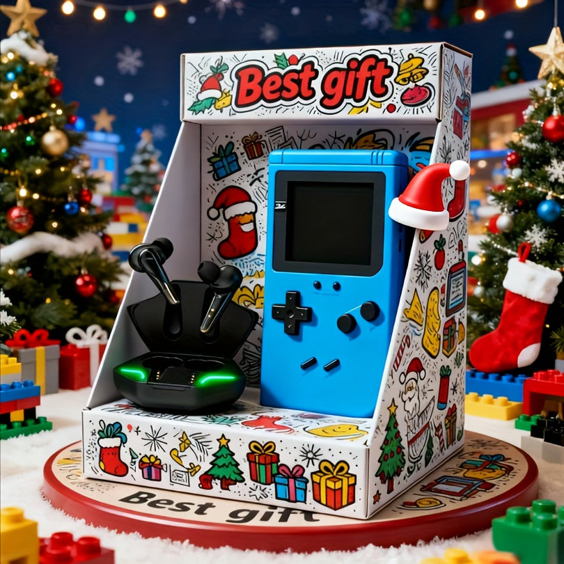 2pcs Portable Handheld Gaming Console & Headset Set with Noise Cancelling