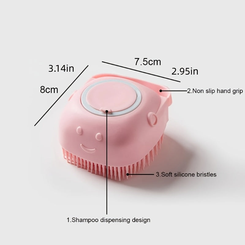 Soft Dog Bath Brush with Detachable Head & Soft Bristles