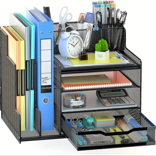 Desk Organizer with Mesh File Holder