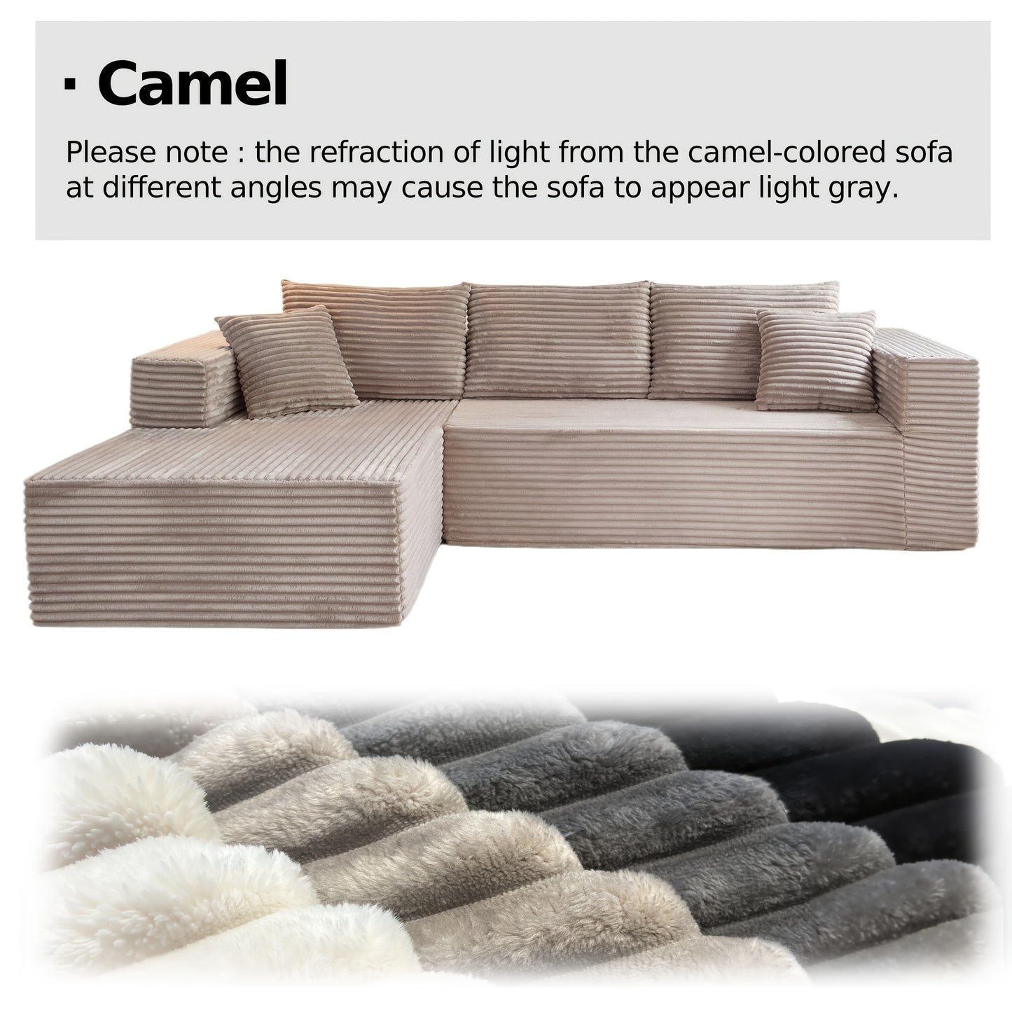 Oversized L Shaped Couch With Chaise  No Assembly Required