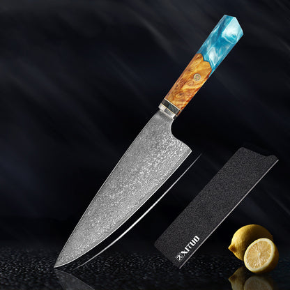 Damascus Steel Kitchen Santoku Knife Set
