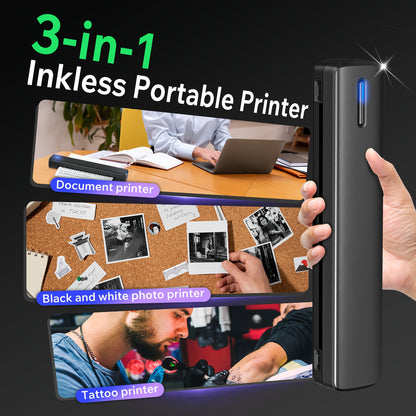 A4 Inkless Printer - Portable Thermal Printer for Wireless Mobile Travel