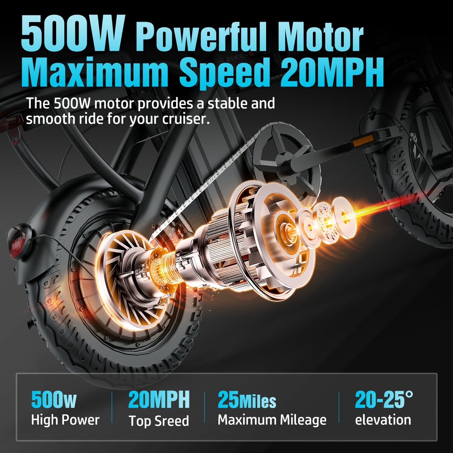 500W Lightweight Folding Electric Bike for Adults