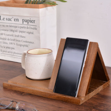 Wooden Book Holder with Cup Base