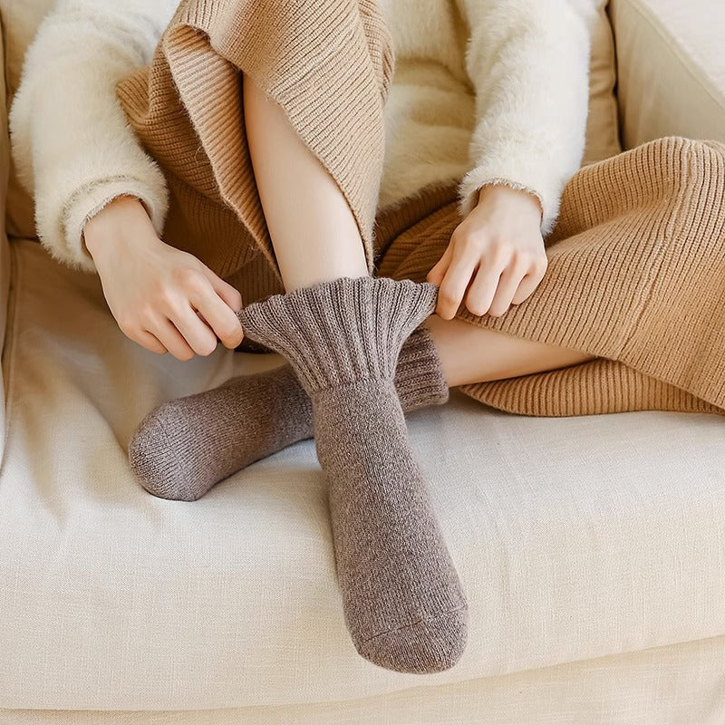 High Ribbed Knitted Sweat-Absorbent Winter Socks
