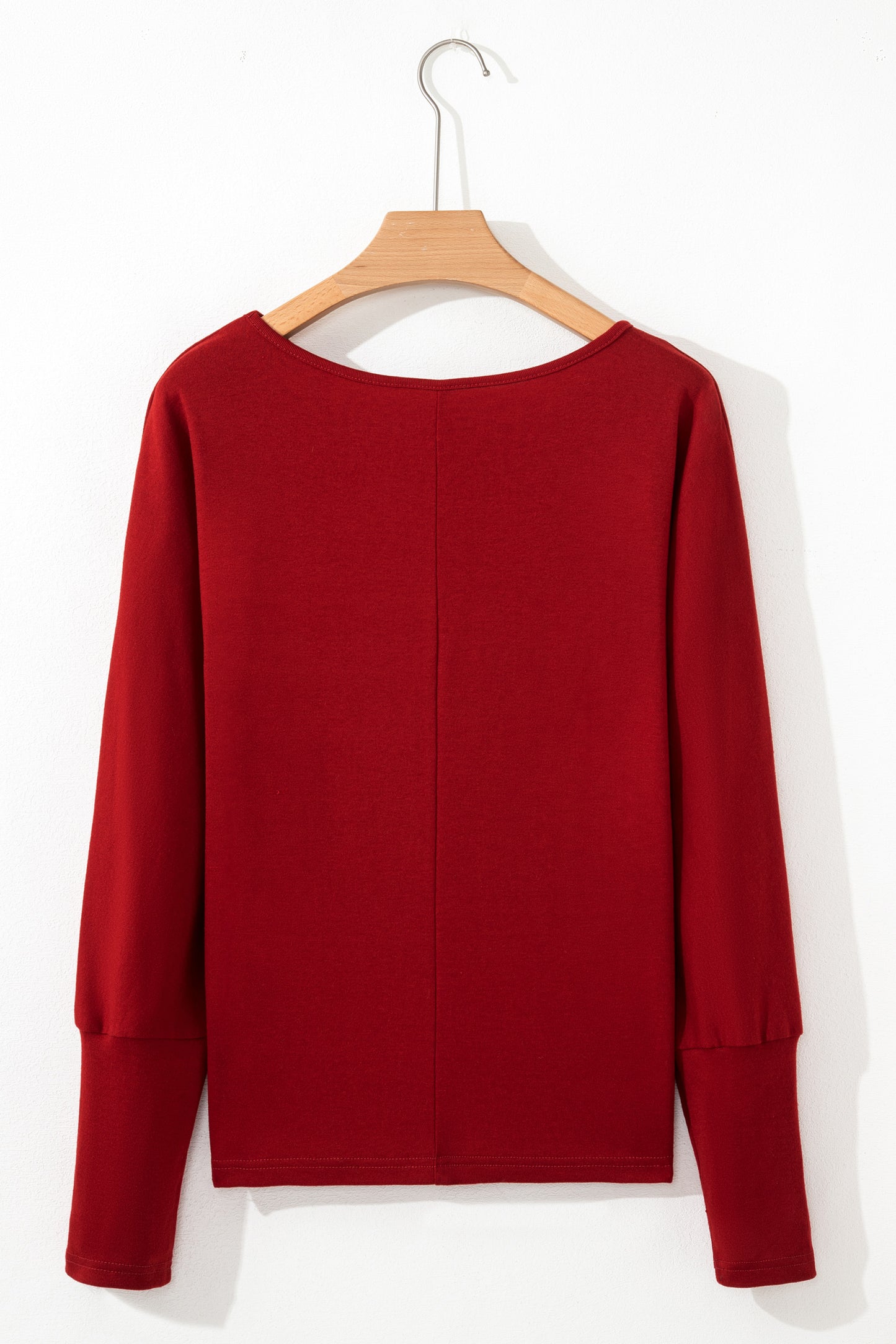 Red Dahlia Solid Color Extended Cuffs Long Sleeve Top