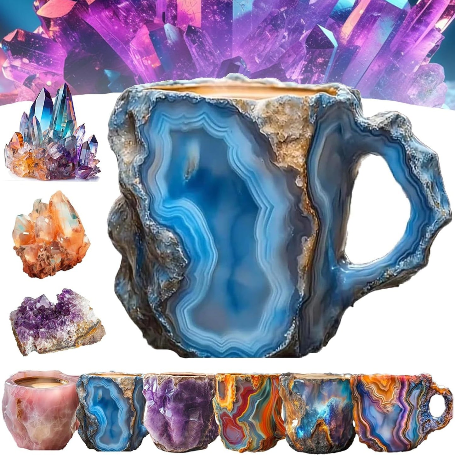 400ml Resin Mineral Crystal Coffee Mugs