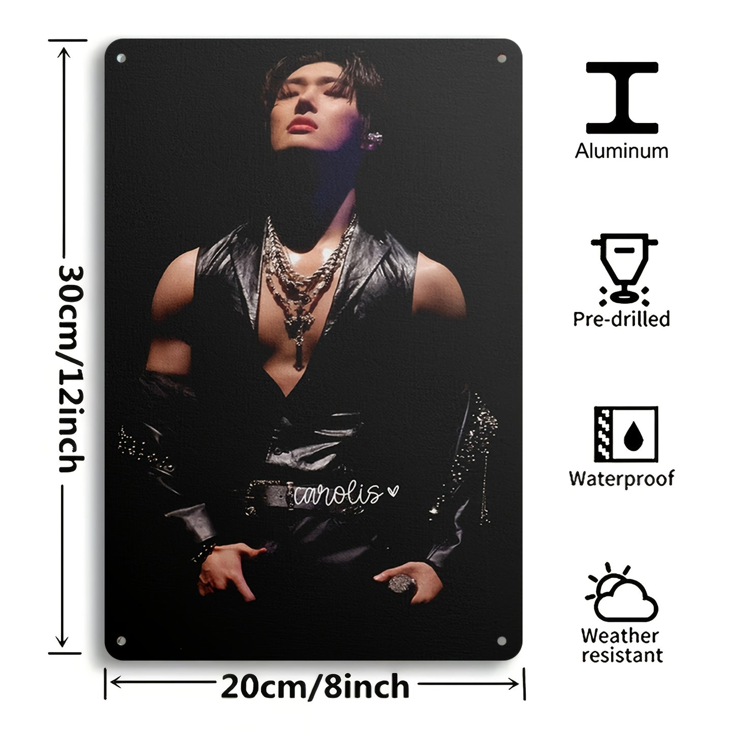 2D Flat - 1pc Mingi ATEEZ Poster - Elegant Portrait with Chains