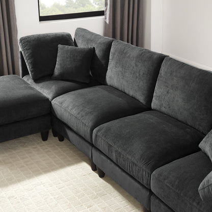 7-Seater Upholstered Sectional Sofa