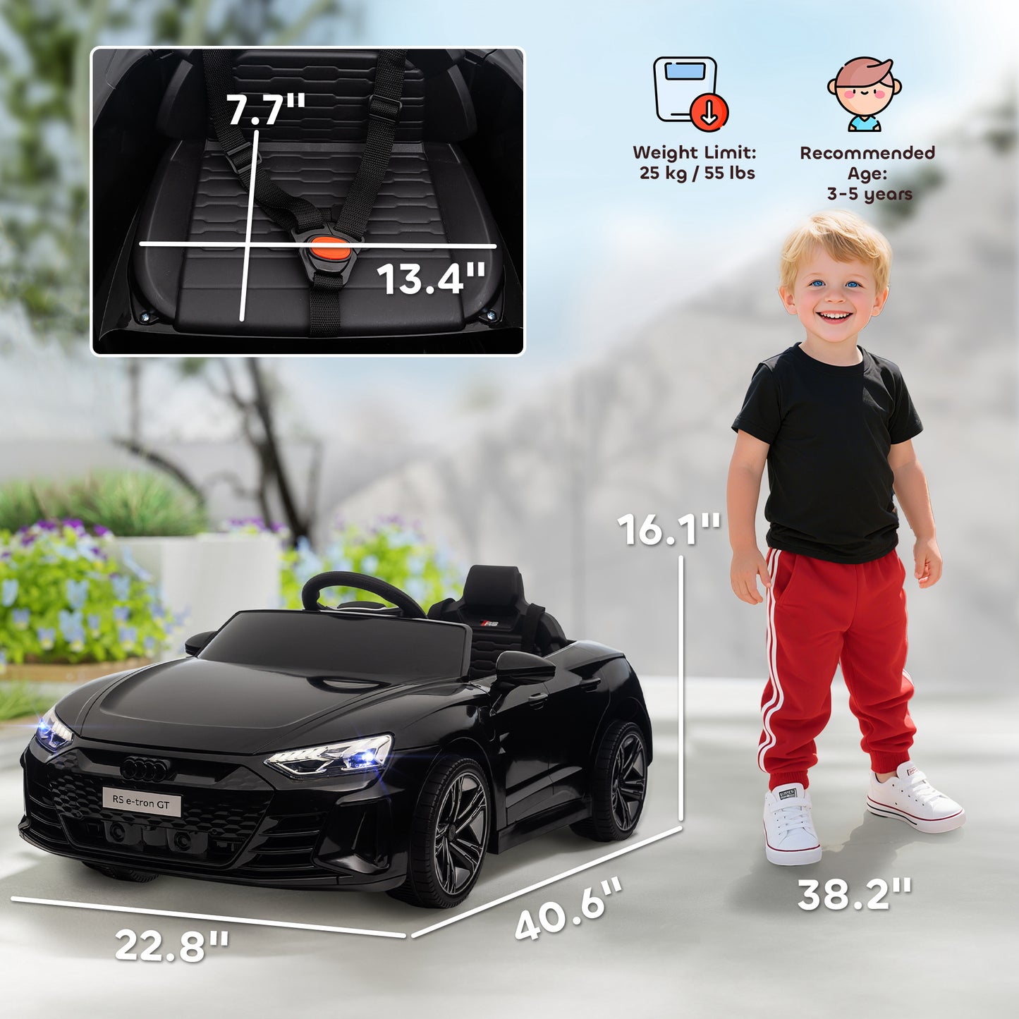 Licensed Audi RS e-tron GT 12V Ride On Car for Kids