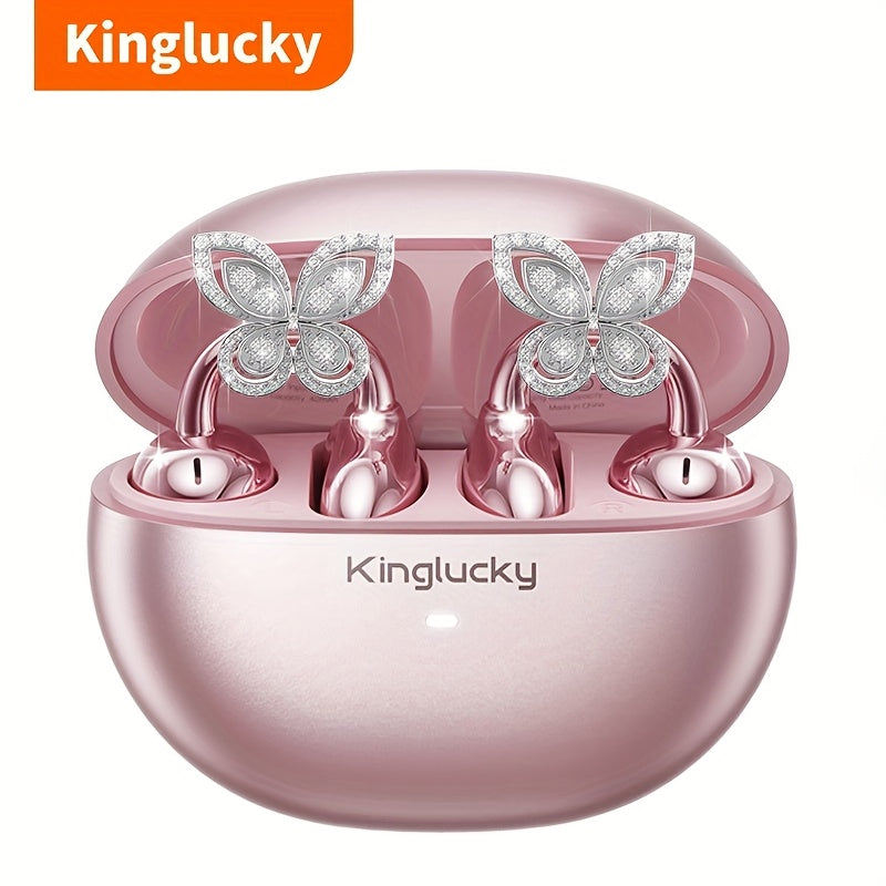 Clip On Luxurious Diamond Bow Headphone