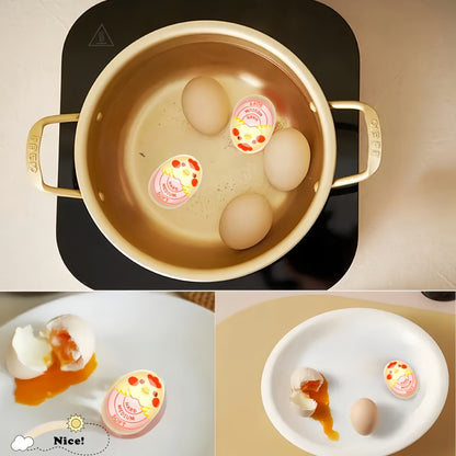 Egg Timer and Boiler - Pastel Yellow Egg Cup with Medium, Hard, Soft Labels