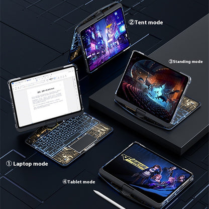 360 Swivel Keyboard Clear Case For I Pad with Pen Slot
