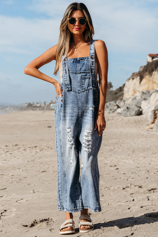 Women's Stone Blue Denim Overall