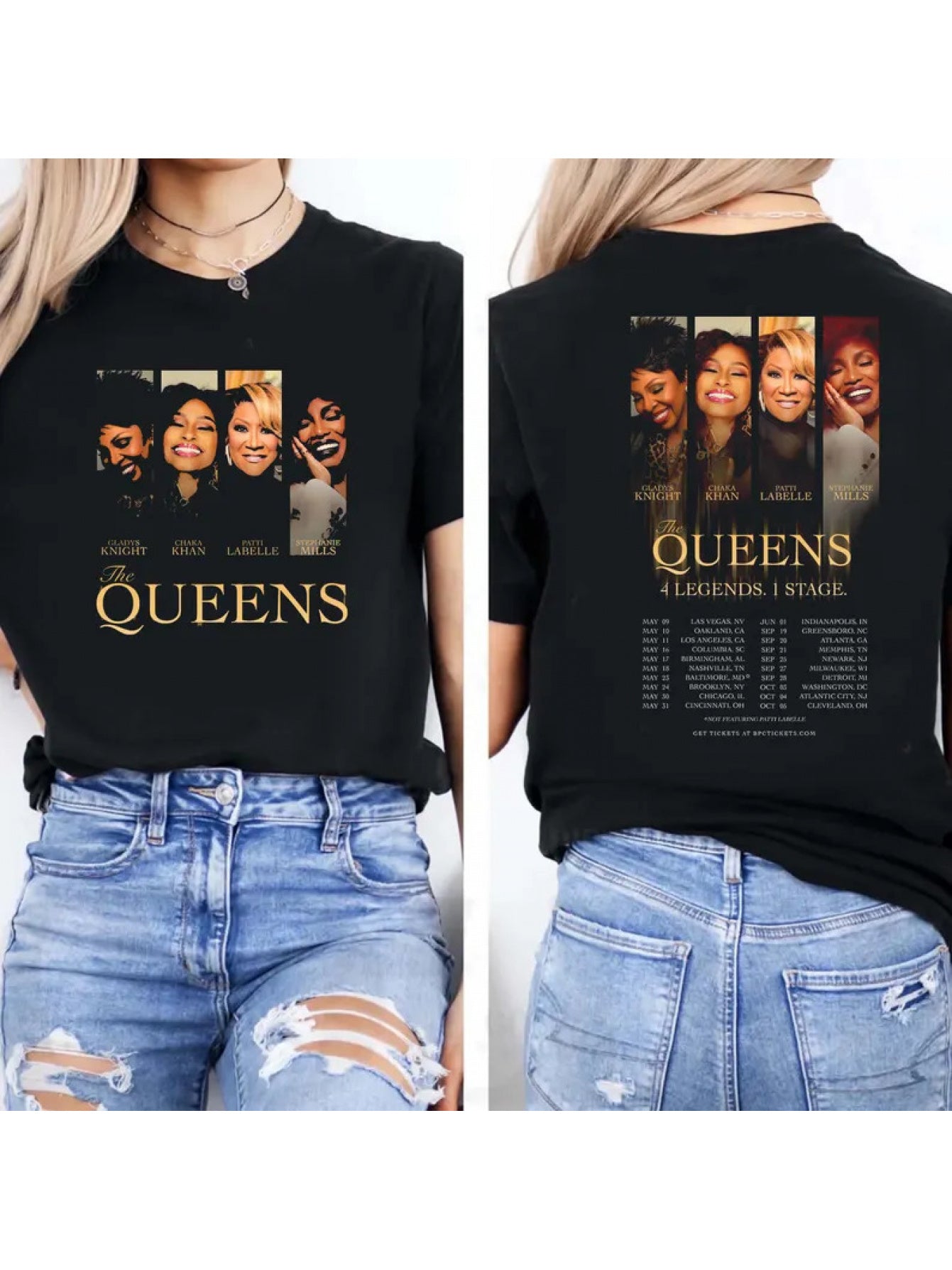 The Queens Tour T-Shirt - Unisex Concert Tee with Music Legends Graphic Print