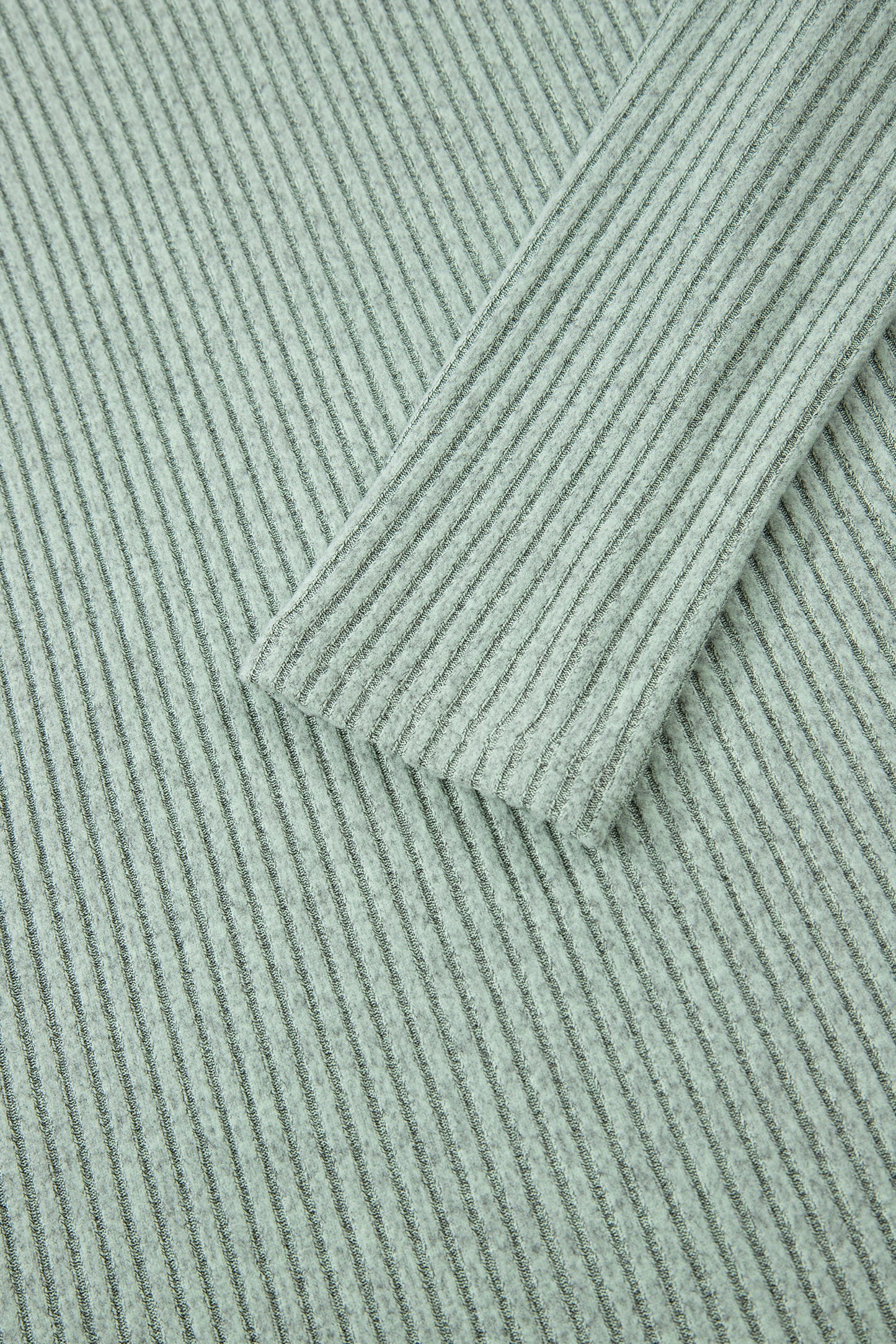 2pcs Grass Green Ribbed Notched Neck Knit Long Sleeve Leggings Lounge Set