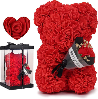 Preserved Rose Bear and Flower Valentine's Day Gift