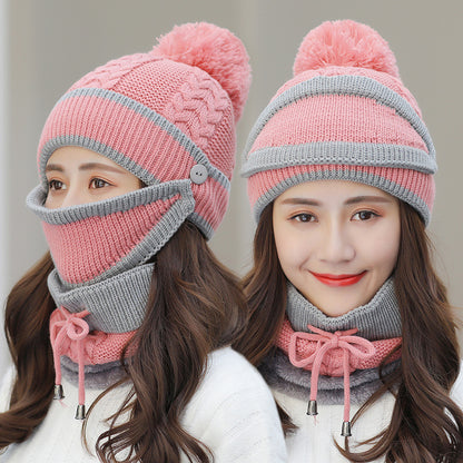 3pcs Women's Knitted Warm Beanie& Scarf Set