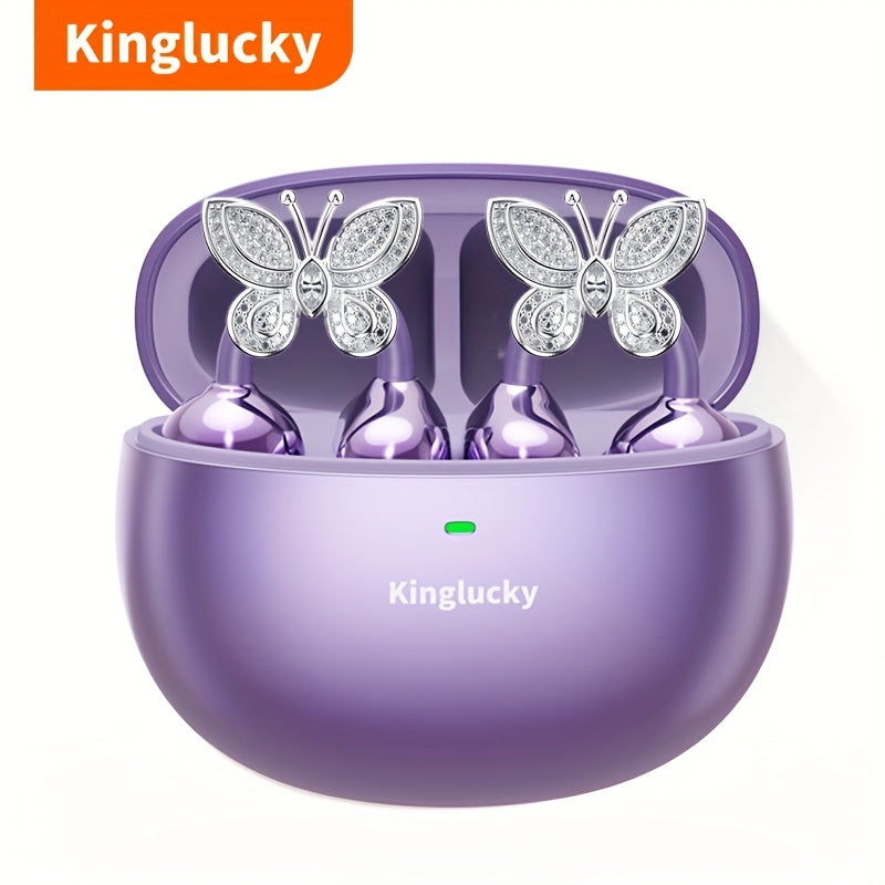Clip On Luxurious Diamond Bow Headphone