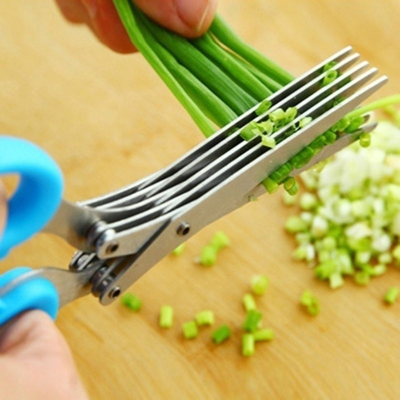 Herb Scissors Set With 5 Blades And Cover