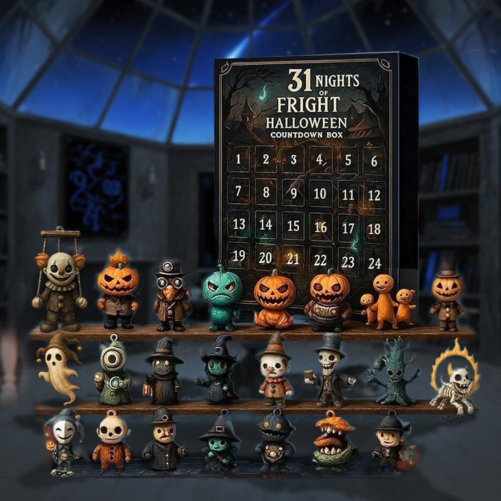 31 Nights of Fright Halloween Countdown Box with Figurines