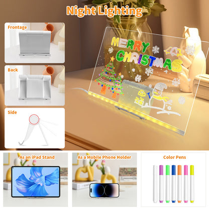 LED Erasable Luminous Drawing Board with USB NightLight
