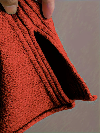 2pcs Women's Soft Casual Elegant Round Neck Sweater & Wide-Leg Pants Set